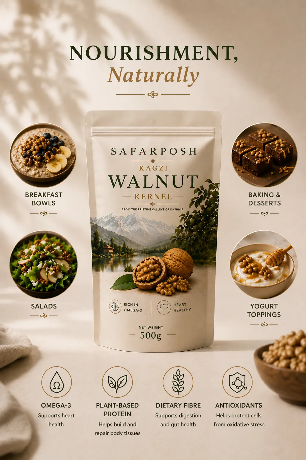 Ways to enjoy SafarPosh Kagzi walnut kernels